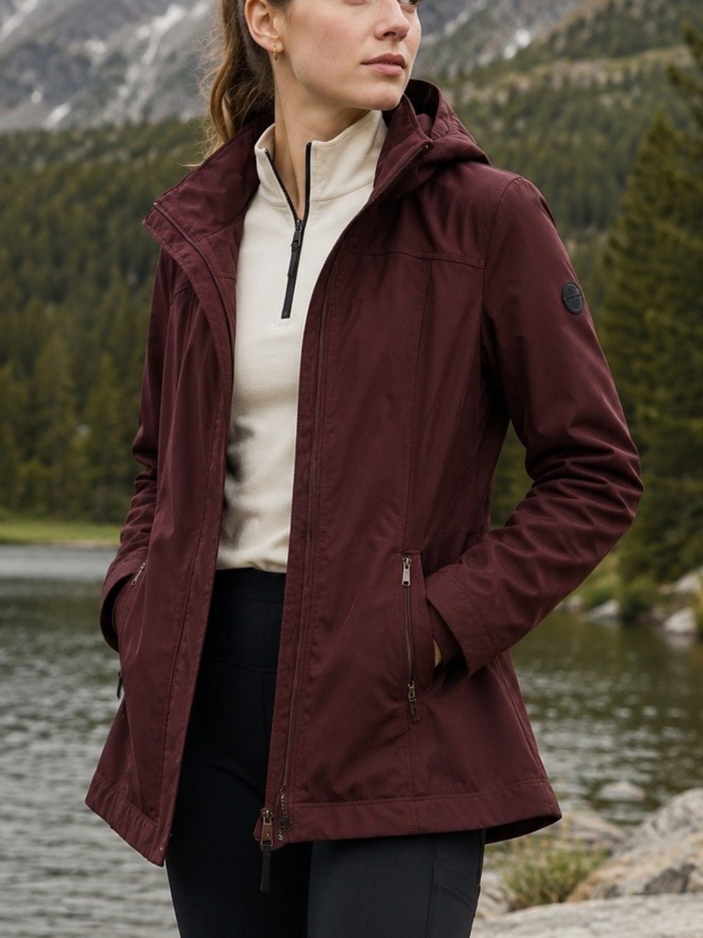 Andrew Marc Hooded Water Resistant Jacket Coat Size M Outdoor Granola Girl